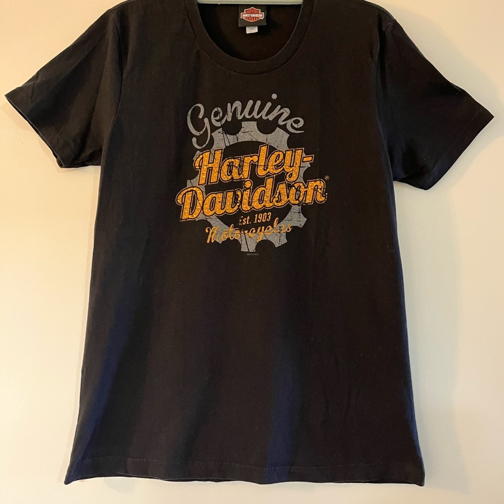 Harley-Davidson Gray and Orange Graphic Women’s Tee